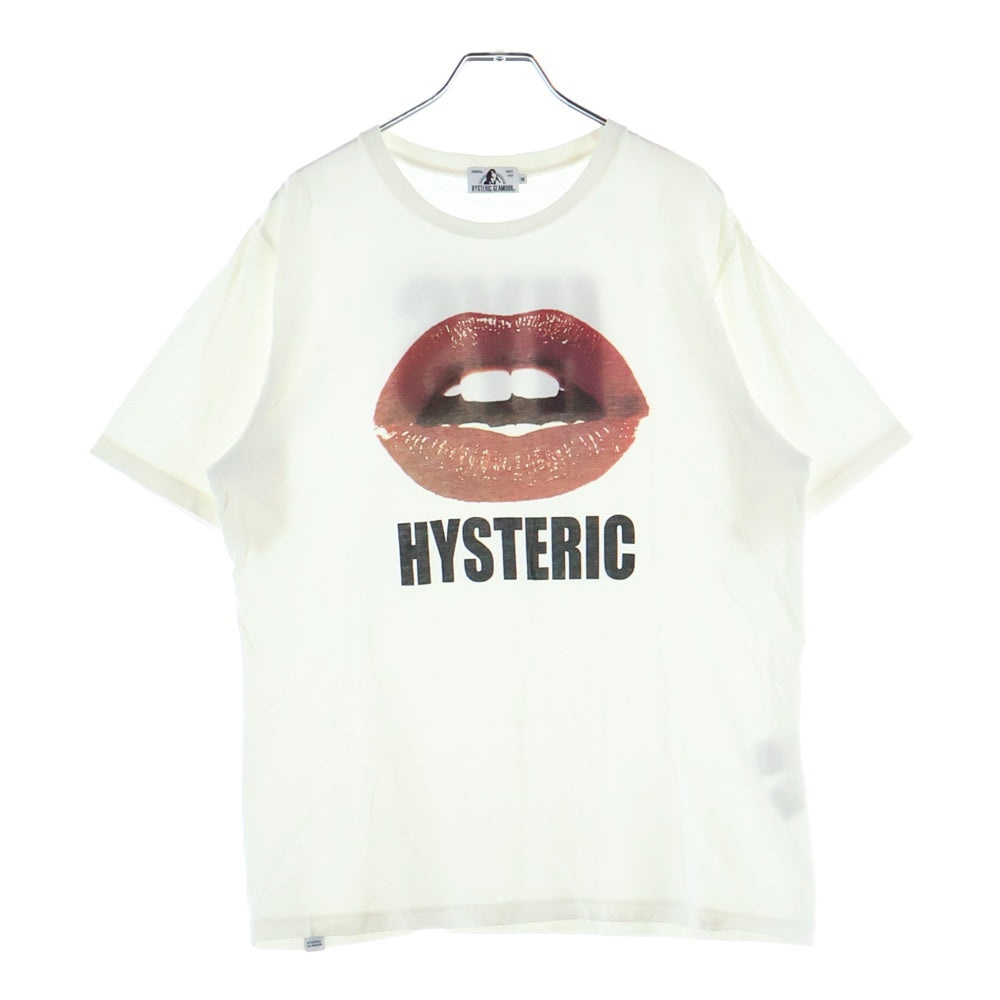 HYSTERIC GLAMOUR(ヒステリックグラマー) フロントロゴ リッププリント 半袖Tシャツ カットソー ホワイト 02182CT34