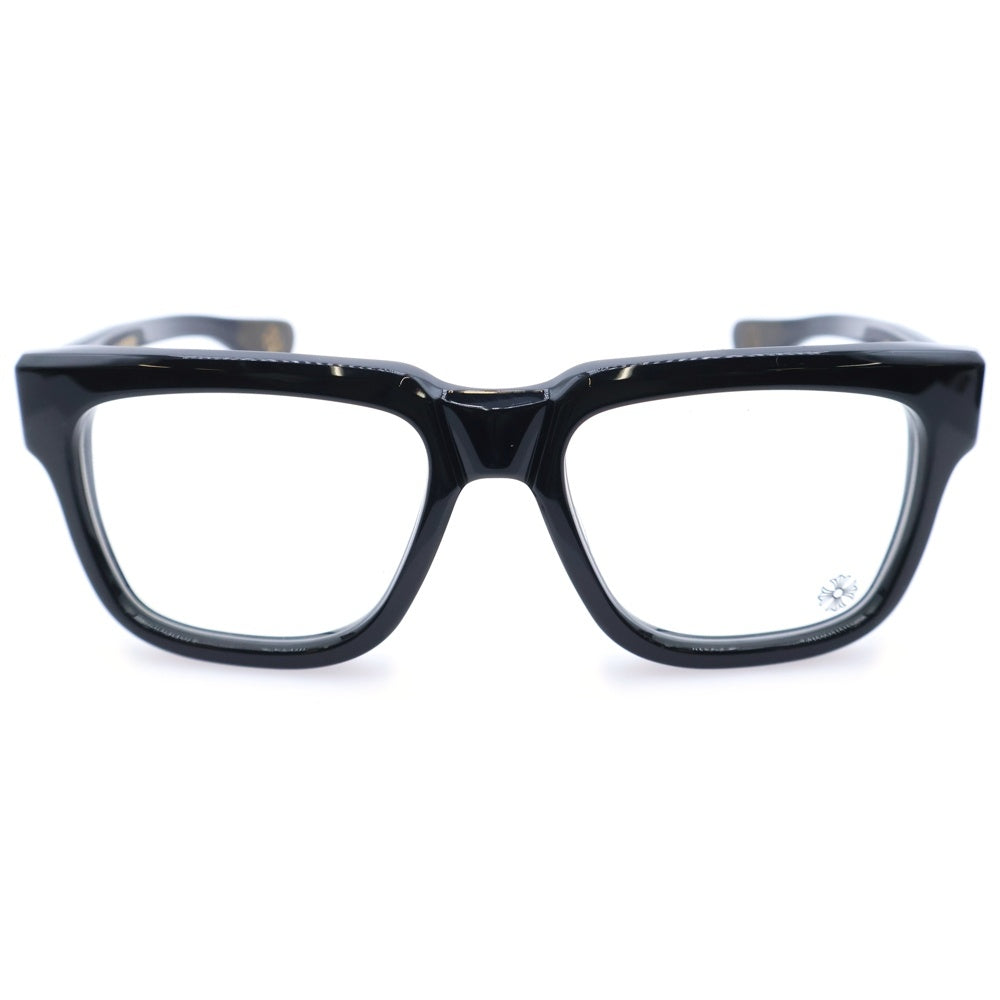 CHROME HEARTS(クロムハーツ) BOX-OFFICER BK-18KGP ダガーテンプル装飾 デモレンズ ブラックフレーム サングラス アイウェア ブラック/ゴールド