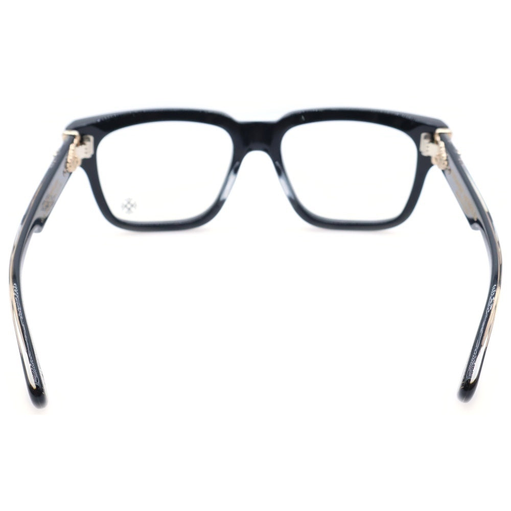 CHROME HEARTS(クロムハーツ) BOX-OFFICER BK-18KGP ダガーテンプル装飾 デモレンズ ブラックフレーム サングラス アイウェア ブラック/ゴールド