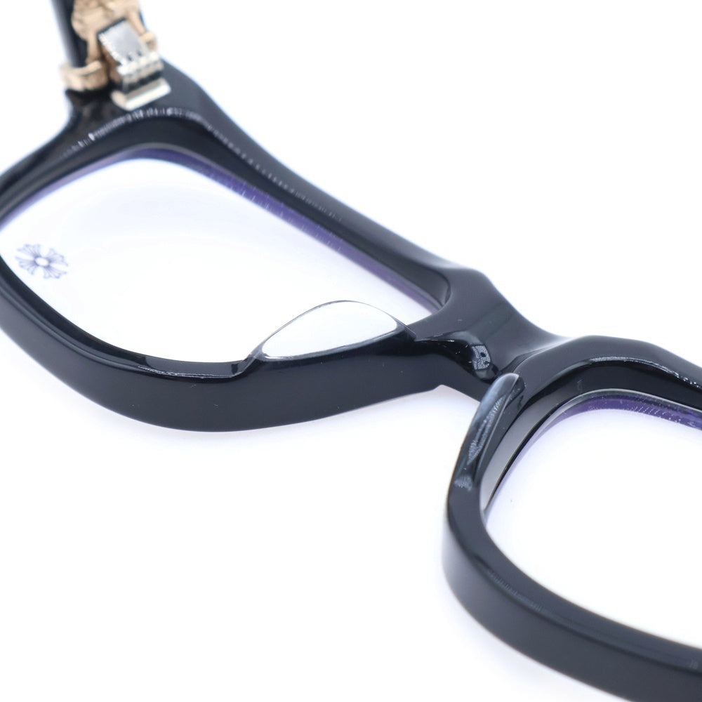 CHROME HEARTS(クロムハーツ) BOX-OFFICER BK-18KGP ダガーテンプル装飾 デモレンズ ブラックフレーム サングラス アイウェア ブラック/ゴールド