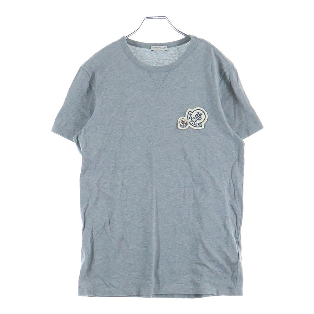 MONCLER(モンクレール) MAGLIA T-SHIRT ワッペンロゴ 半袖Tシャツ カットソー グレー E20918032500