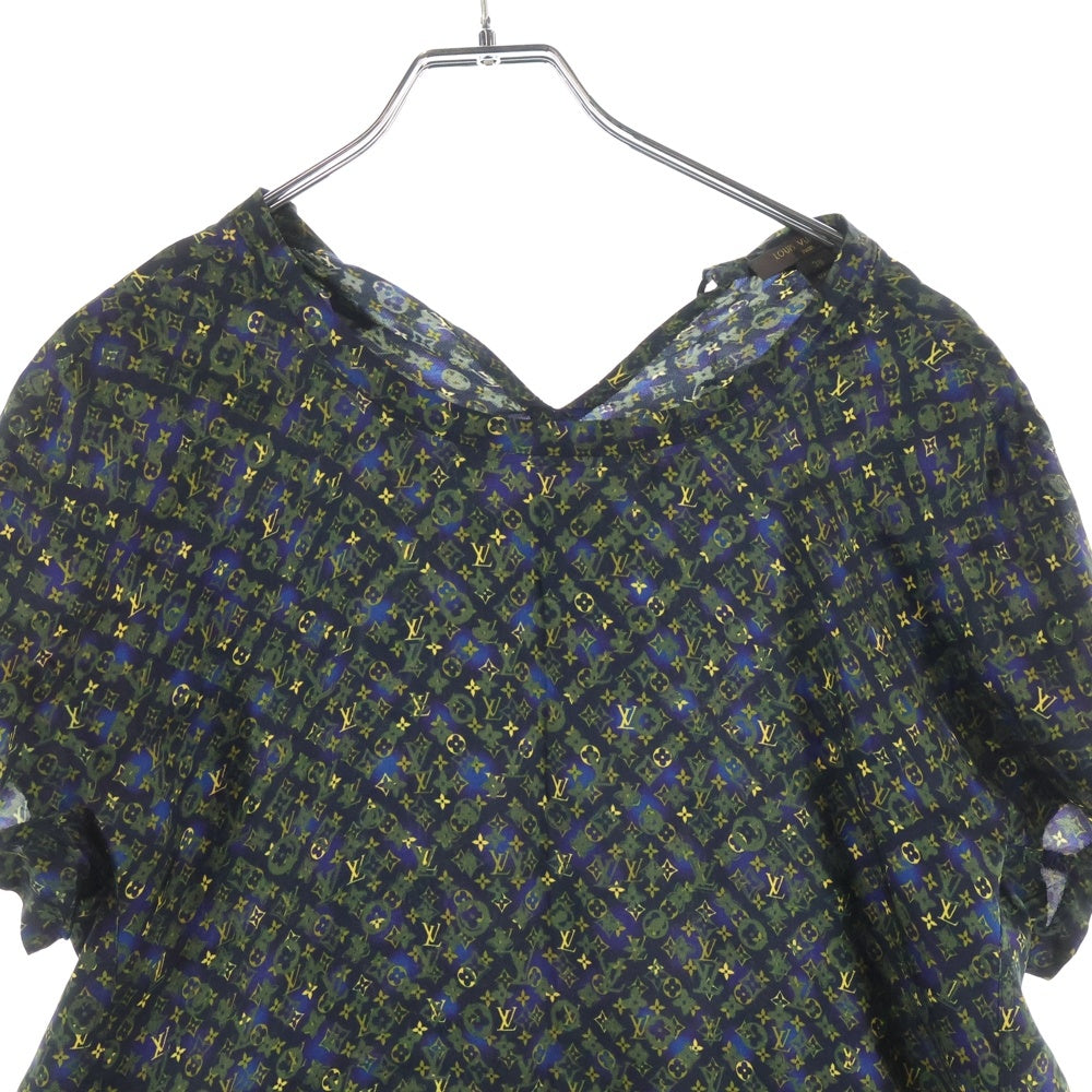 LOUIS VUITTON(ルイヴィトン) 10AW モノグラム 総柄デザイン シルク ブラウス レディース マルチカラー RW102W WRBL03VA5