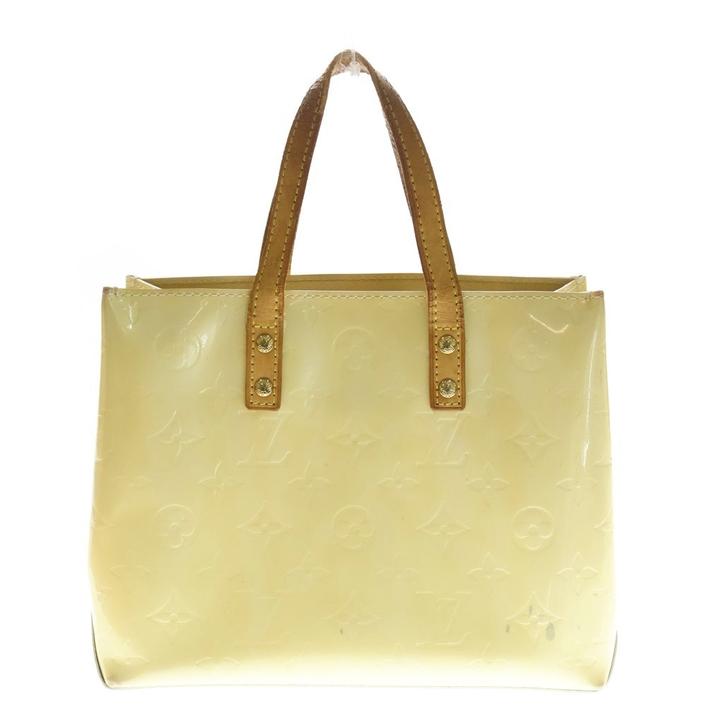 LOUIS VUITTON(ルイヴィトン) モノグラム ヴェルニ リードPM LVロゴ フラワー パテントレザー ハンドバッグ イエロー レディース