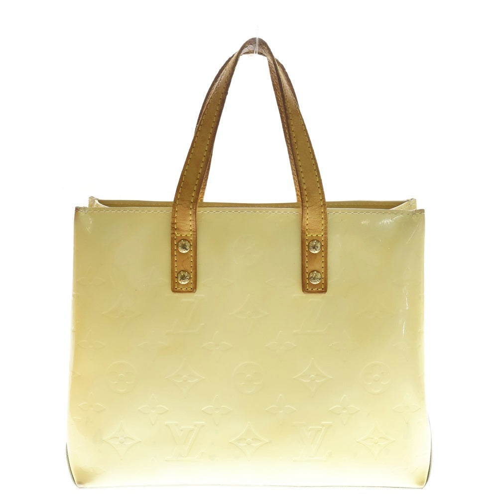 LOUIS VUITTON(ルイヴィトン) モノグラム ヴェルニ リードPM LVロゴ フラワー パテントレザー ハンドバッグ イエロー レディース