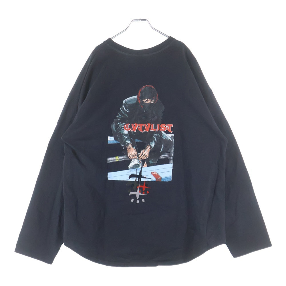 cvtvlist(カタリスト) CTLS Buskets Longsleeve Tee バスケット 刺繍デザインバックプリント クルーネックロングスリーブ長袖Tシャツカットソー ブラック