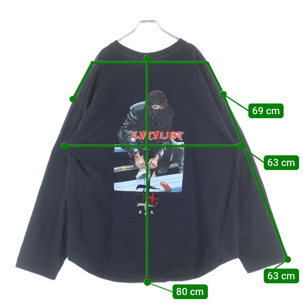 cvtvlist(カタリスト) CTLS Buskets Longsleeve Tee バスケット 刺繍デザインバックプリント クルーネックロングスリーブ長袖Tシャツカットソー ブラック