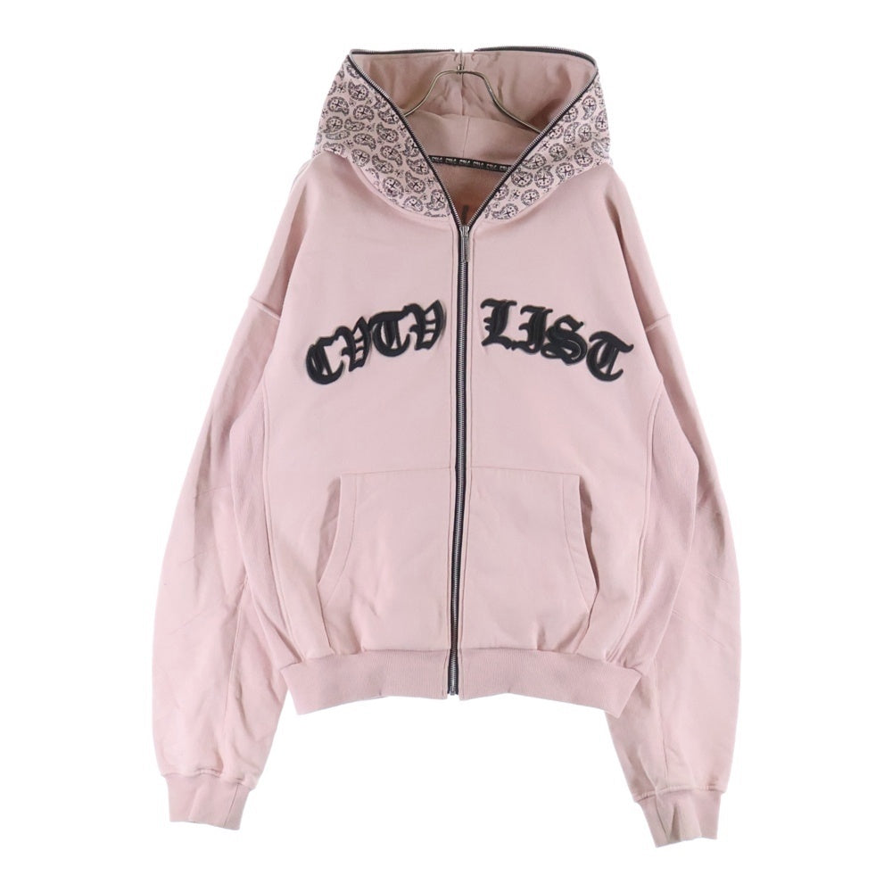 cvtvlist(カタリスト) 23AW ロゴジップアップフーディー 刺繍 パーカー ピンク 2301110301