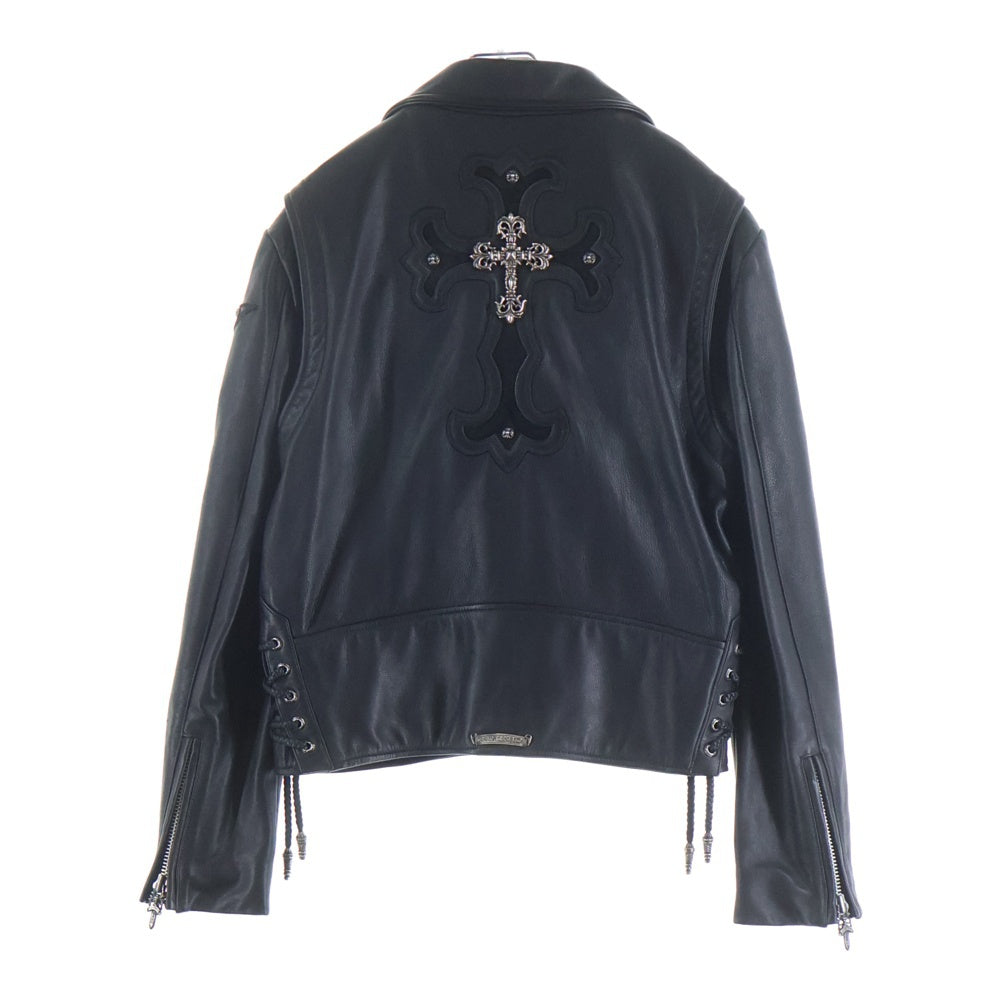 CHROME HEARTS(クロムハーツ) BASIC MOTO ベーシックモト フィリグリークロス スター ダガージップライダースレザージャケット ライダースジャケット ブラック/シルバー