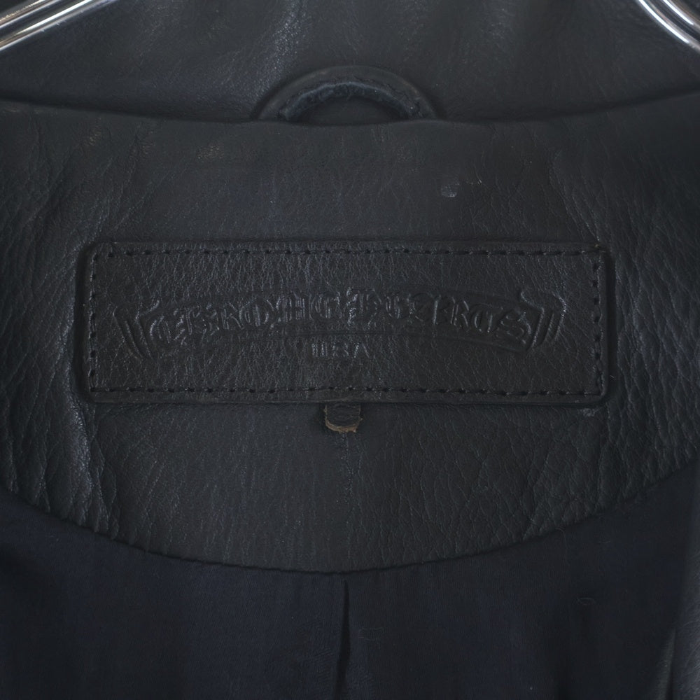 CHROME HEARTS(クロムハーツ) BASIC MOTO ベーシックモト フィリグリークロス スター ダガージップライダースレザージャケット ライダースジャケット ブラック/シルバー