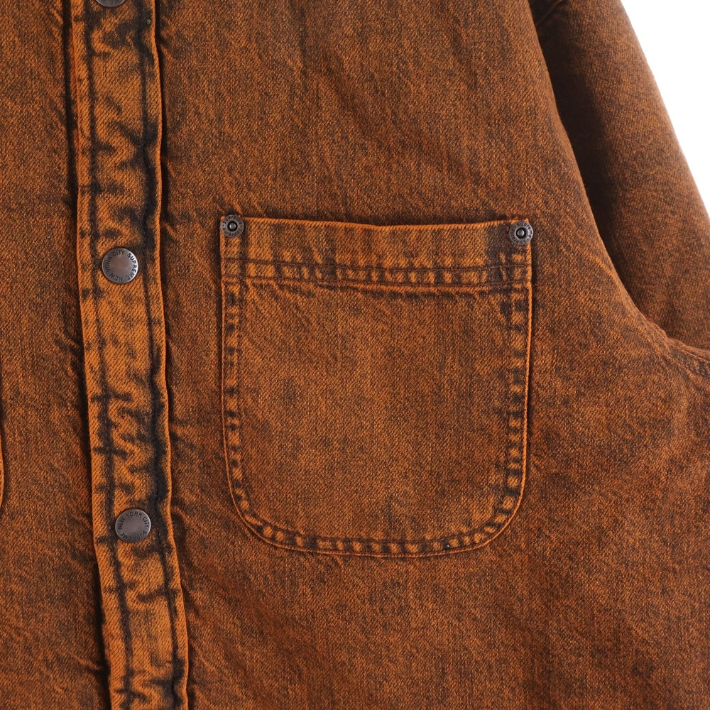 SUPREME(シュプリーム) 25AW Faux Shearling Lined Work Shirt フェイクシアリング ロゴエンブロイダリー ワークジャケット デニムシャツ オレンジ