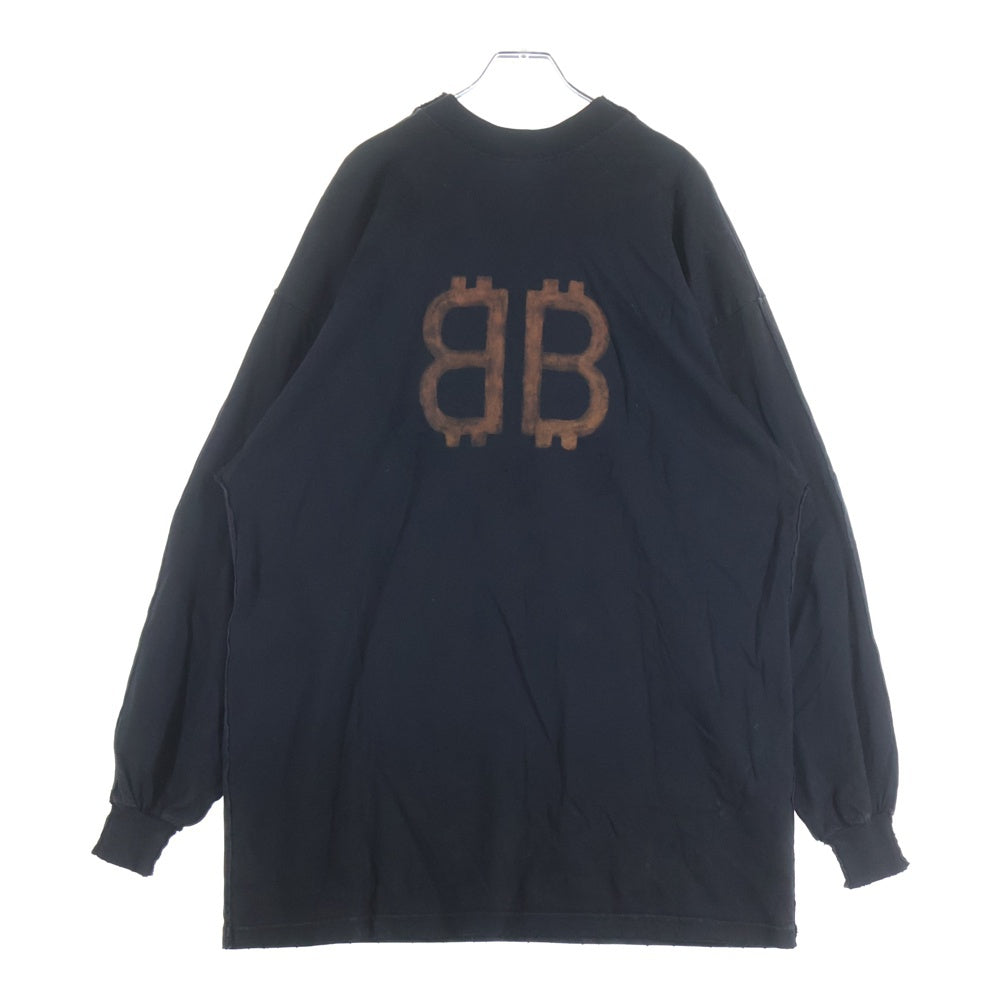 BALENCIAGA(バレンシアガ) 24AW ZL/S Double Front T-Shirts パリムーンプリント ロングスリーブ 長袖Tシャツカットソー ブラック 791613 TQVY2