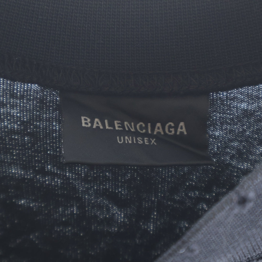 BALENCIAGA(バレンシアガ) 24AW ZL/S Double Front T-Shirts パリムーンプリント ロングスリーブ 長袖Tシャツカットソー ブラック 791613 TQVY2