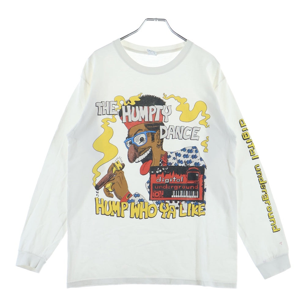 VINTAGE(ヴィンテージ) 80S DIGITAL UNDERGROUND THE HUMPTY DANCE デジタルアンダーグラウンド ザハンプティダンス プリント長袖Tシャツ カットソー ホワイト