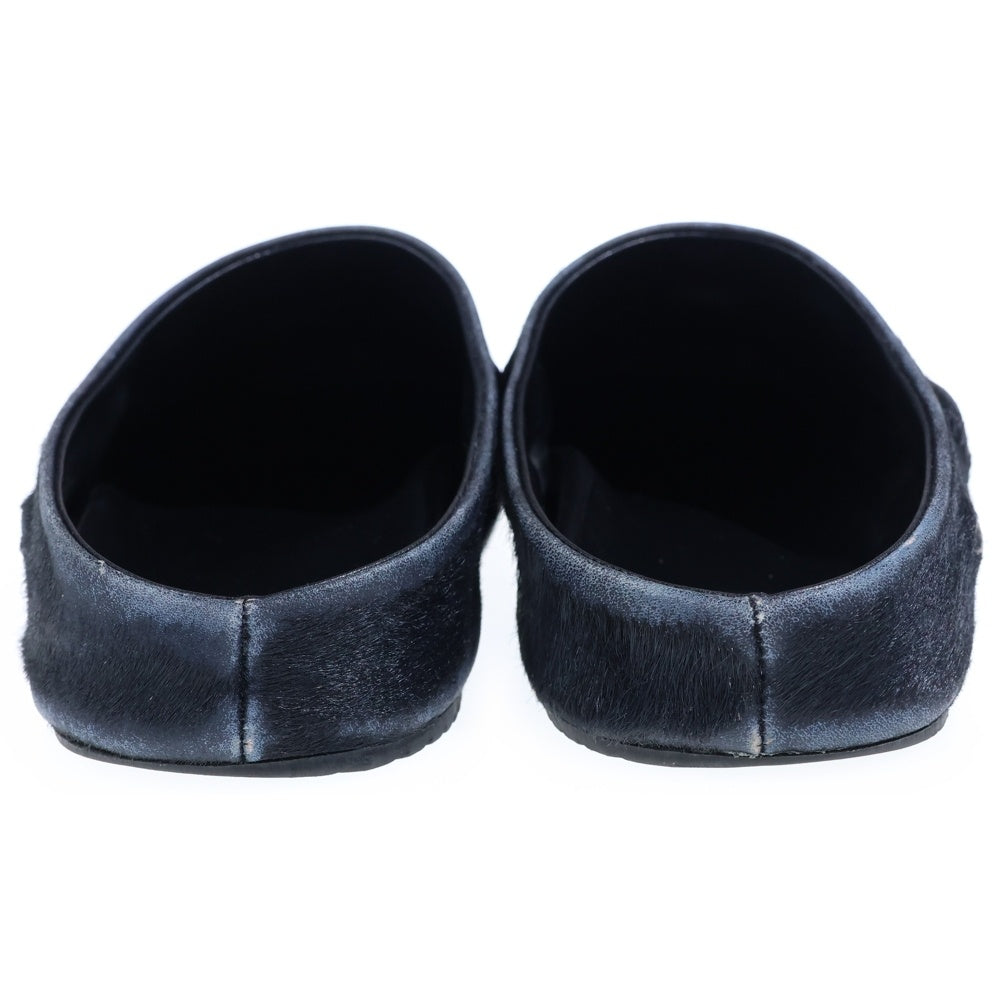 NO BRAND(ノーブランド) 【ESENES Bravest Studio】 EYeball Mules アイボールミュール ハラコ サンダル シューズ ブラック