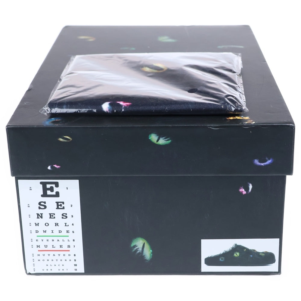 NO BRAND(ノーブランド) 【ESENES Bravest Studio】 EYeball Mules アイボールミュール ハラコ サンダル シューズ ブラック