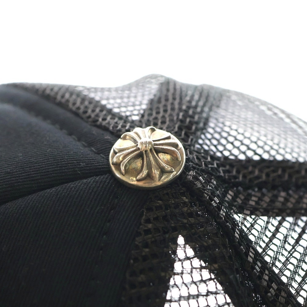 CHROME HEARTS(クロムハーツ) TRUCKER CAP 3セメタリーハラコレザーパッチ トラッカーキャップ 帽子 ブラック/ホワイト