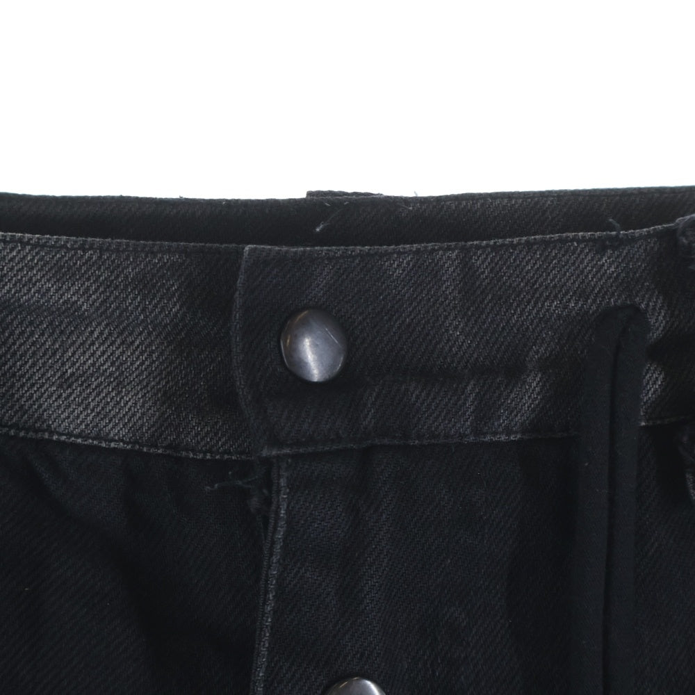 YORI SPORT(ヨリ スポーツ) dasyori 5 Stripe Denim 5ストライプデニムパンツ ダメージ加工 バギーデニムパンツ ブラック