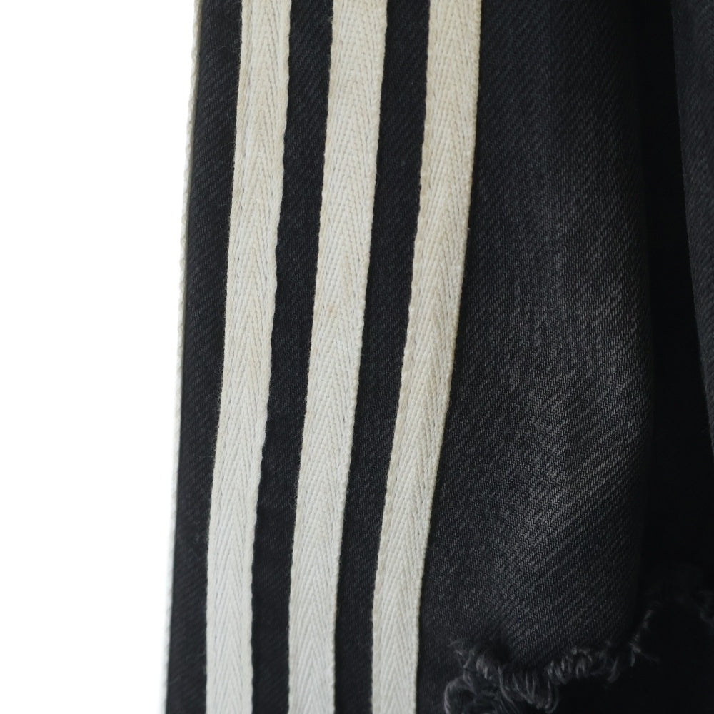 YORI SPORT(ヨリ スポーツ) dasyori 5 Stripe Denim 5ストライプデニムパンツ ダメージ加工 バギーデニムパンツ ブラック