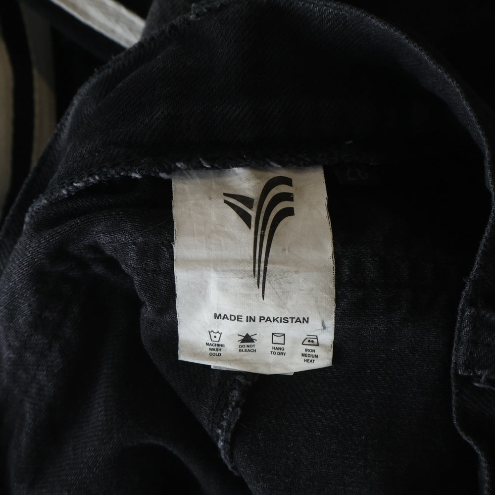 YORI SPORT(ヨリ スポーツ) dasyori 5 Stripe Denim 5ストライプデニムパンツ ダメージ加工 バギーデニムパンツ ブラック