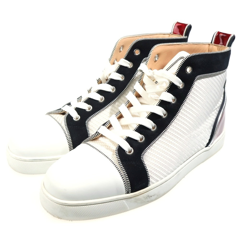 CHRISTIAN LOUBOUTIN(クリスチャンルブタン) FUN LOUIS FLAT ルイス フラット レザー ハイカット スニーカー ホワイト