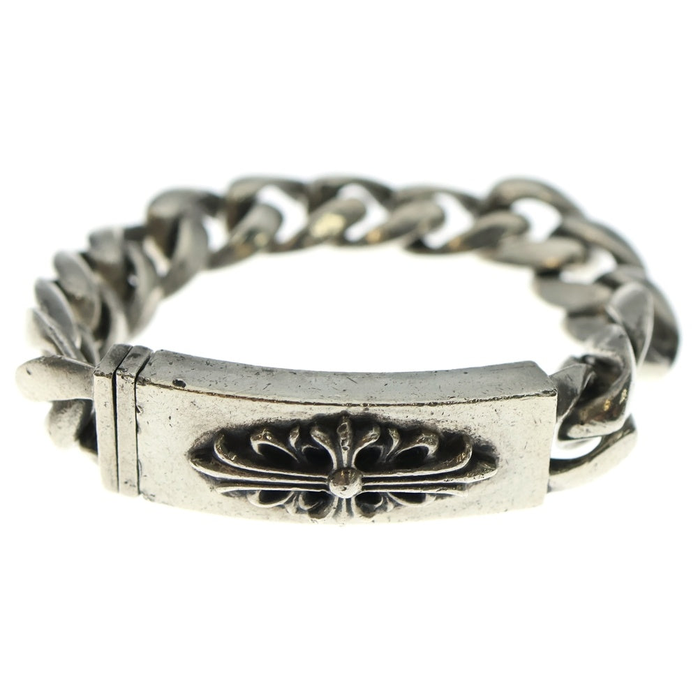 CHROME HEARTS(クロムハーツ) ID FLORAL CRS フローラルクロスIDクラシックリンク ブレスレット 13LINK シルバー BCA164