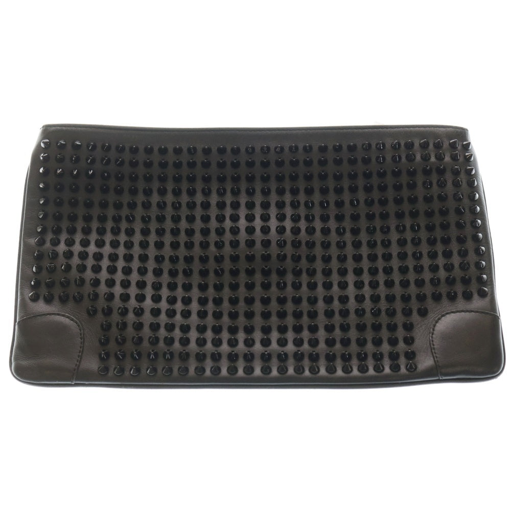 CHRISTIAN LOUBOUTIN(クリスチャンルブタン) スパイク スタッズ レザークラッチバッグ セカンドバッグ ブラック