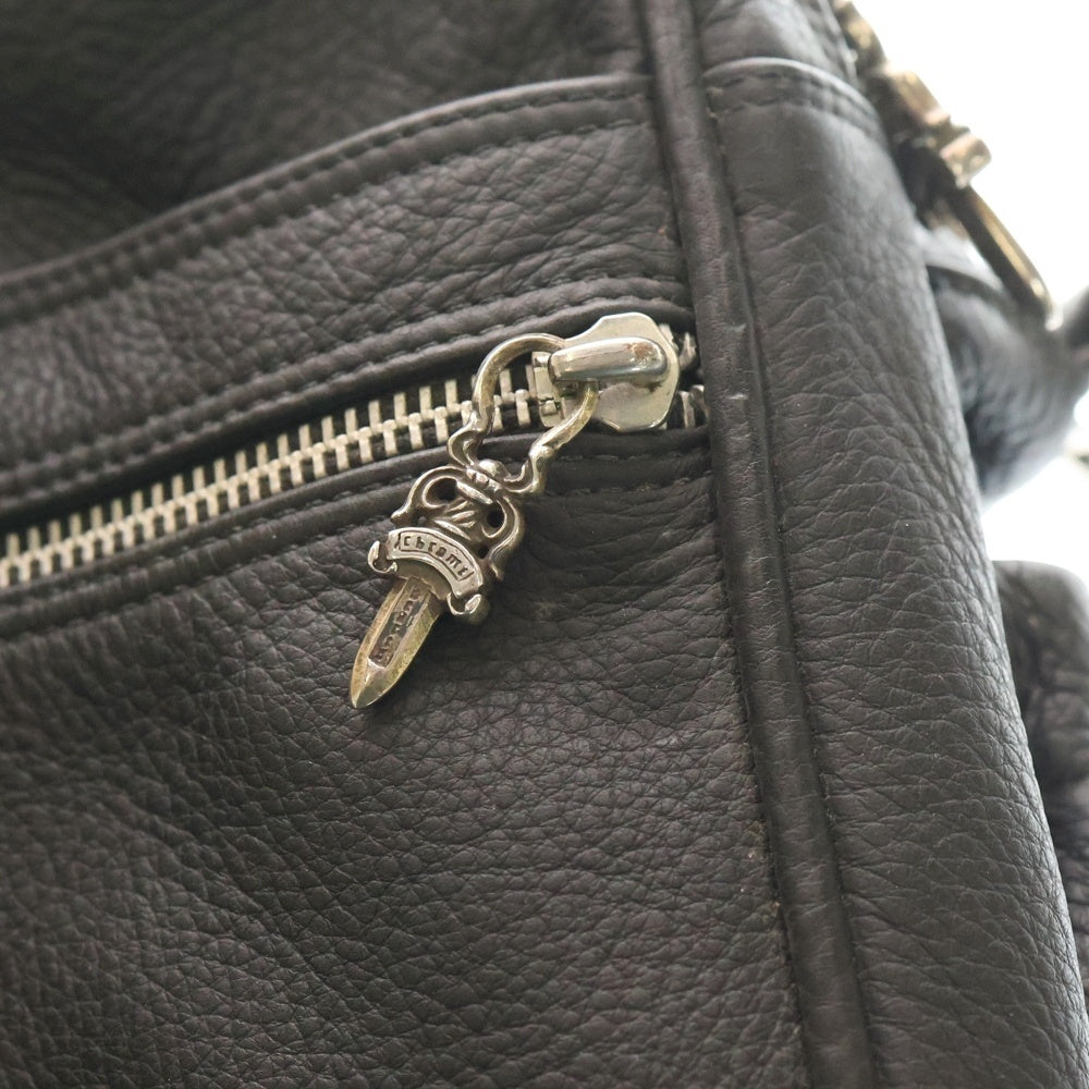 CHROME HEARTS(クロムハーツ) DIAPER BAG LEATHER SHOULDER 2WAY BAG ダイパー レザーショルダーバッグ ブラック