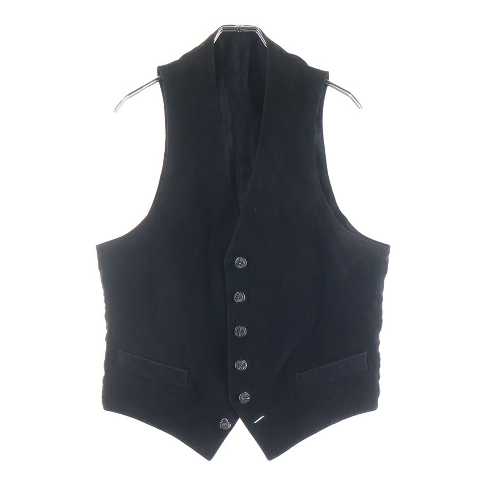 CHROME HEARTS(クロムハーツ) バックシルク切替 6Bレザーベスト ブラック