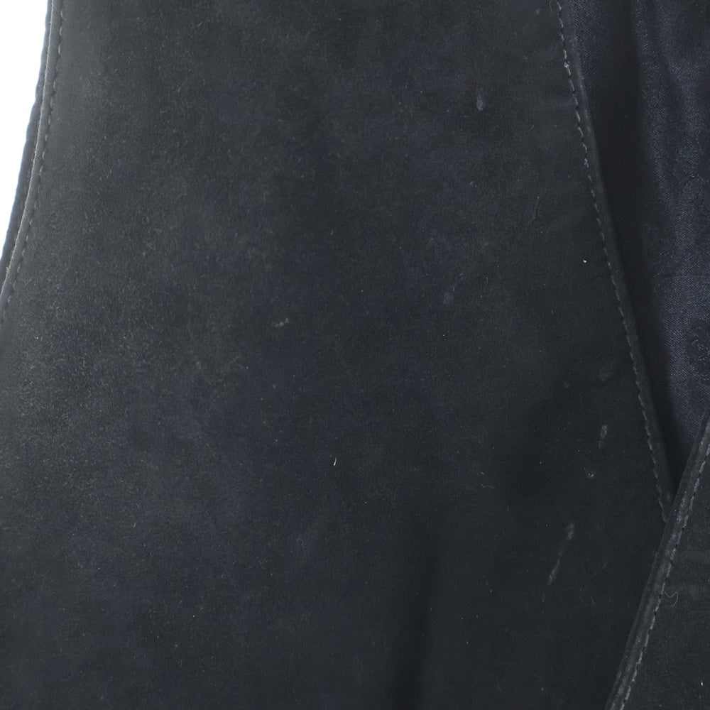 CHROME HEARTS(クロムハーツ) バックシルク切替 6Bレザーベスト ブラック