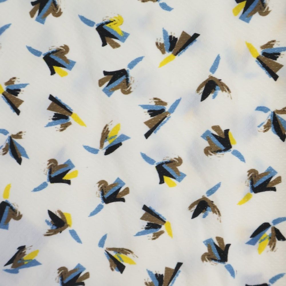 HUGO BOSS(ヒューゴボス) カジュアルスリムフィットシャツ 総柄 半袖シャツ ホワイト