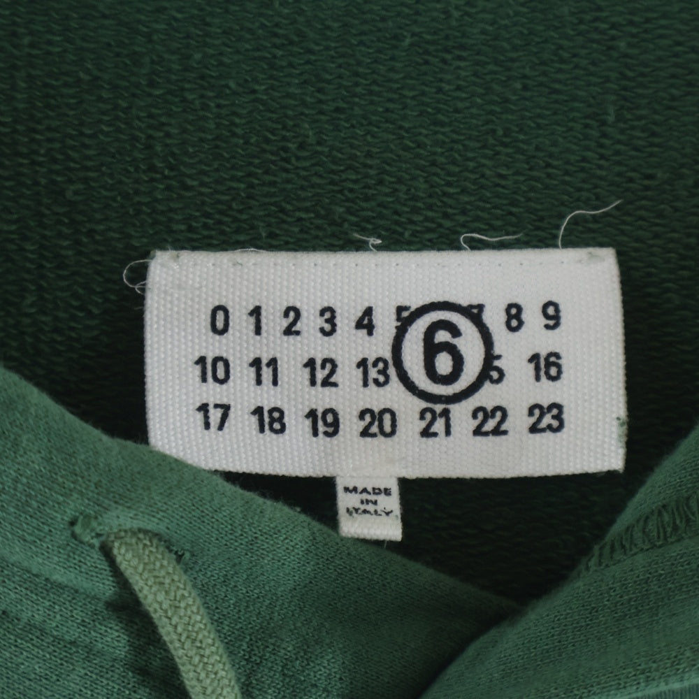 MM6 Maison Margiela(エムエムシックスメゾンマルジェラ) オーバーサイズ ロゴプリントプルオーバーパーカー グリーン SH2GU0012 M25004
