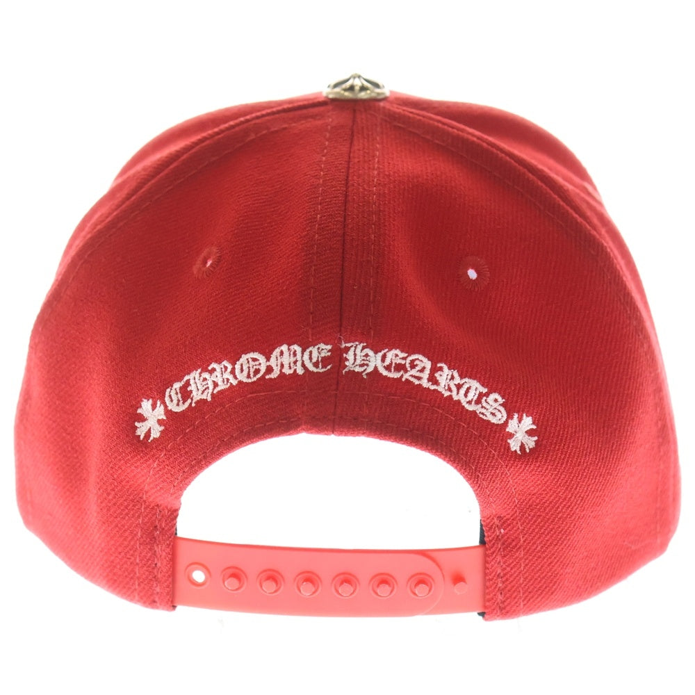 CHROME HEARTS(クロムハーツ) CH HAT CH刺繍 ベースボールキャップ レッド/ホワイト