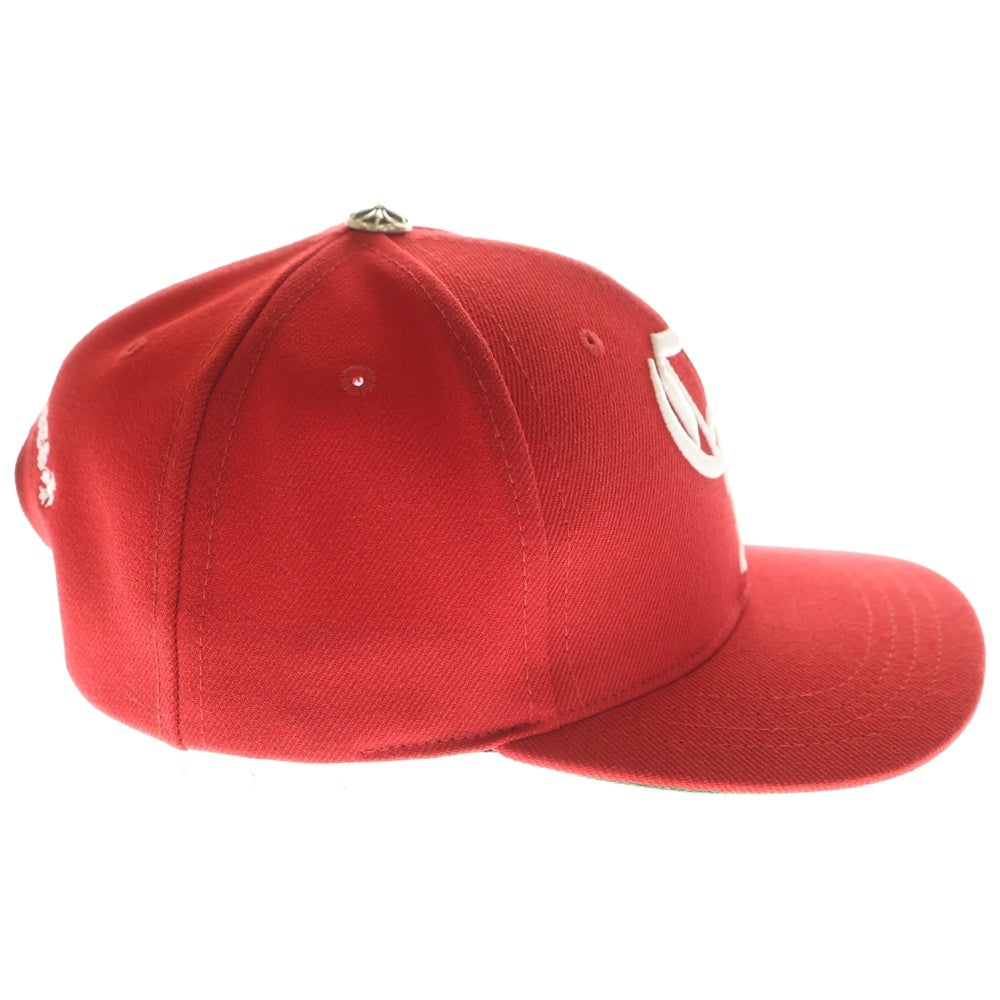 CHROME HEARTS(クロムハーツ) CH HAT CH刺繍 ベースボールキャップ レッド/ホワイト