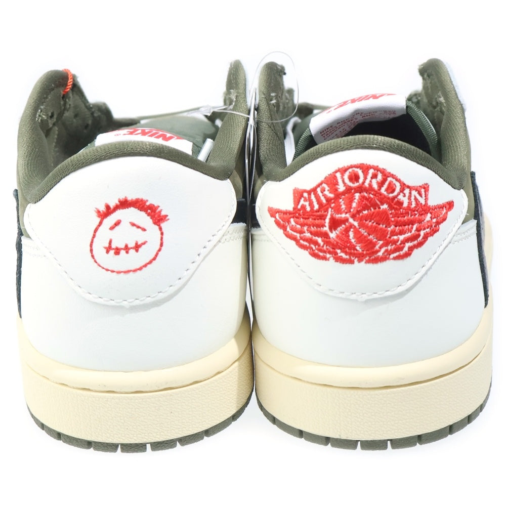 NIKE(ナイキ) ×TAVIS SCOTT AIR JORDAN1 LOW OG SP トラヴィス スコット エアジョーダン1 リバースオリーブ DM7866-200 ローカットスニーカー ホワイト/カーキ US7.5/25.5cm