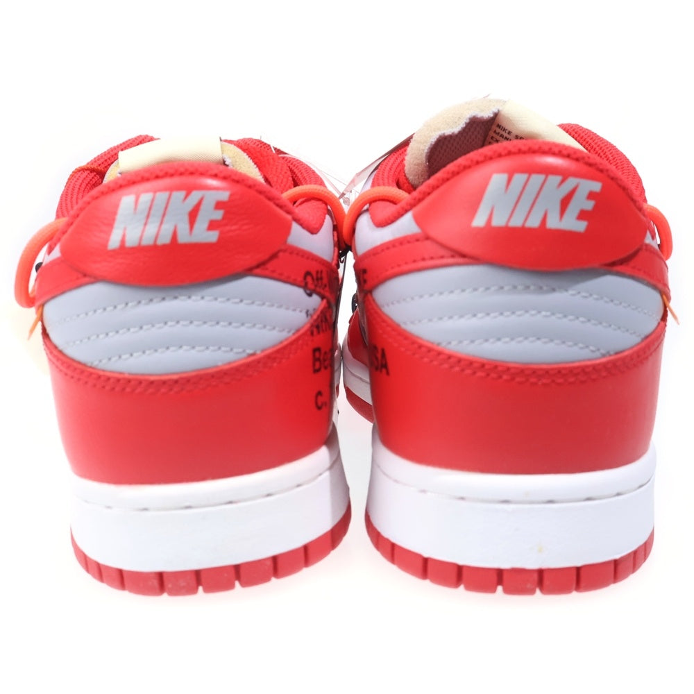 NIKE(ナイキ) ×OFF-WHITE DUNK LOW LTHR オフホワイト ダンク ローカットスニーカー レッド/グレー US10/28.0cm CT0856-600