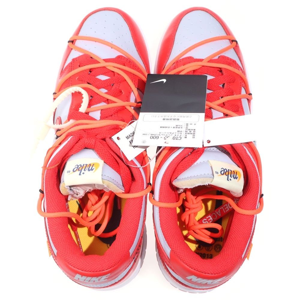 NIKE(ナイキ) ×OFF-WHITE DUNK LOW LTHR オフホワイト ダンク ローカットスニーカー レッド/グレー US10/28.0cm CT0856-600