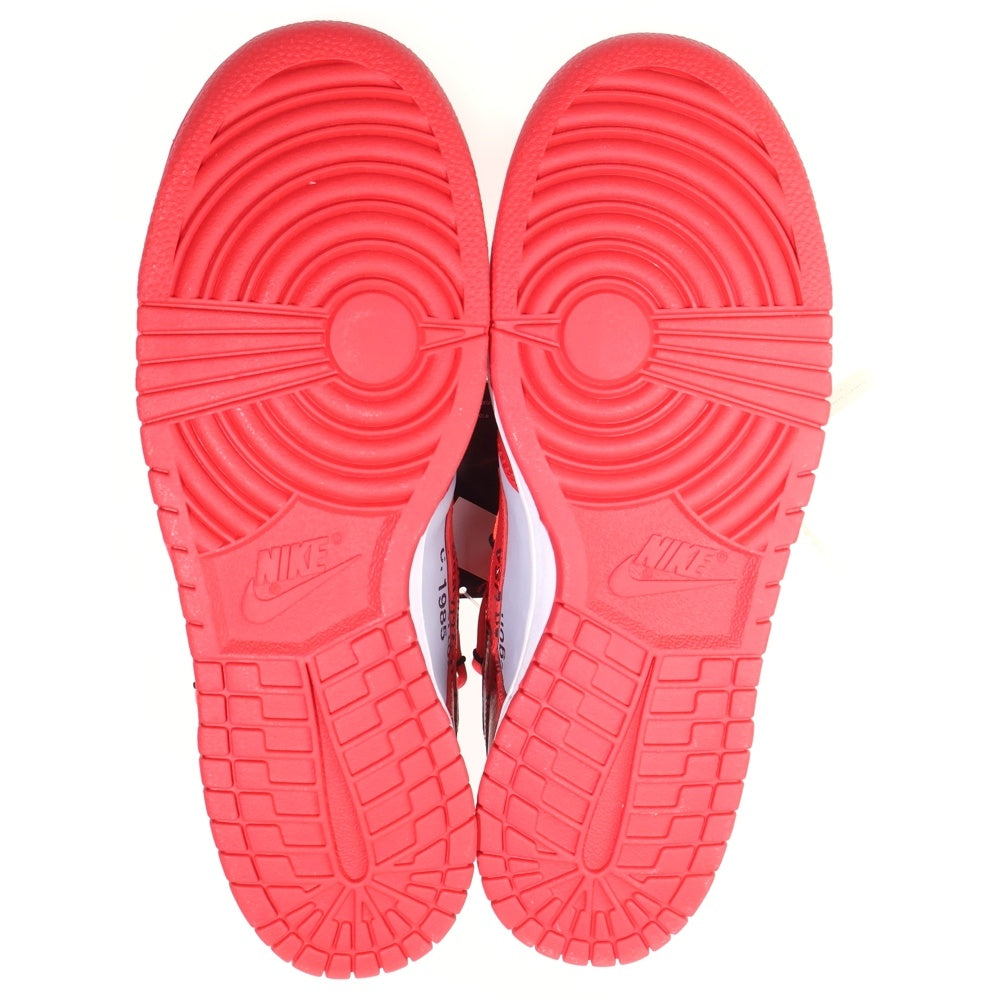 NIKE(ナイキ) ×OFF-WHITE DUNK LOW LTHR オフホワイト ダンク ローカットスニーカー レッド/グレー US10/28.0cm CT0856-600