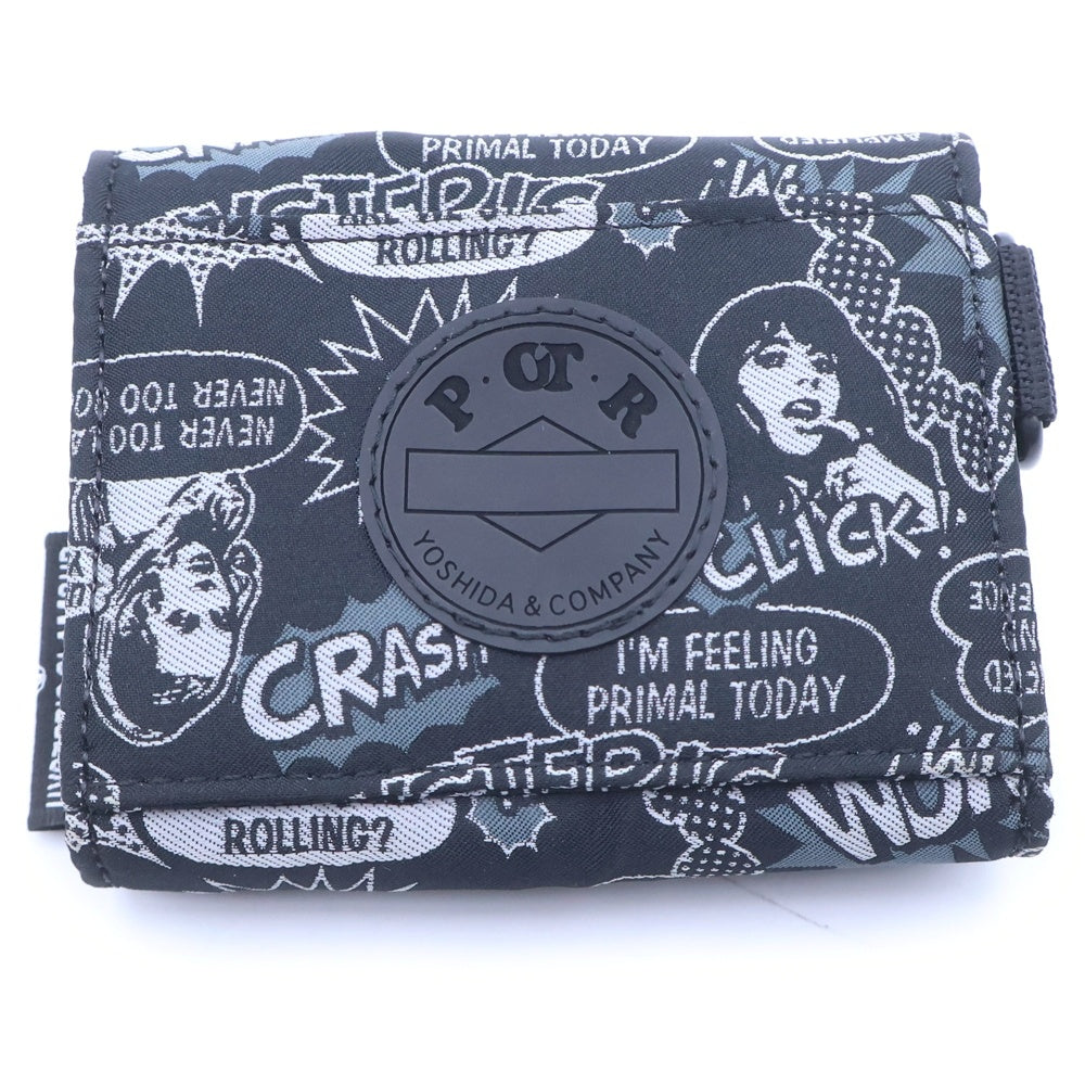 HYSTERIC GLAMOUR(ヒステリックグラマー) ×PORTER WALLET ポーター 吉田カバン 総柄ロゴ ミニウォレット 財布 ブラック レディース