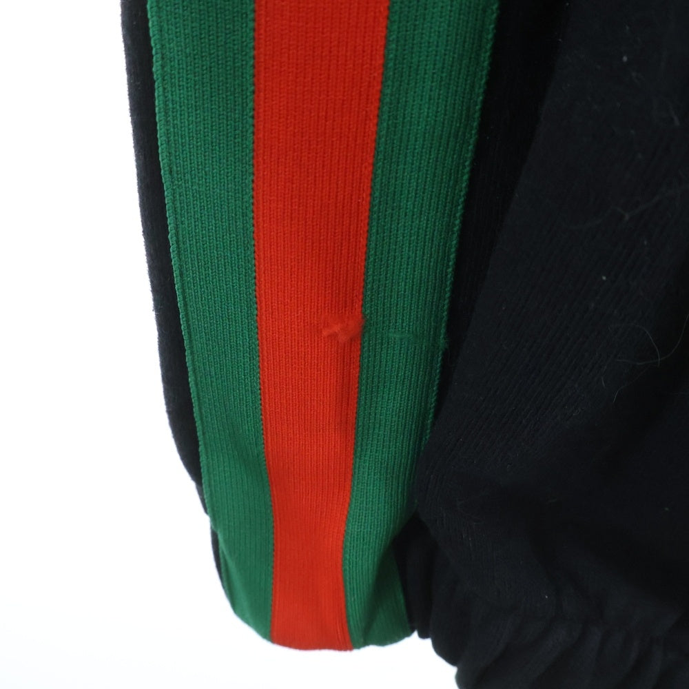 GUCCI(グッチ) 21SS×THE NORTH FACE ザ ノースフェイス サイドシェリーラインロゴプリントスウェットパンツ ブラック 657490 XJDIP