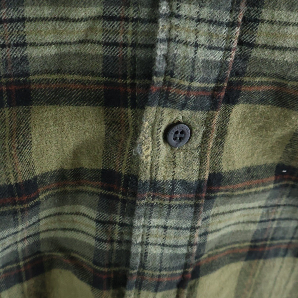 BALENCIAGA(バレンシアガ) 24AW PARIS LIBERTY L/S LAYERED SHIRT パリ リバティ‐ レイヤード ダメージ加工 カットソードッキングヴィンテージチェック長袖シャツ 794656 TQM20 カーキ