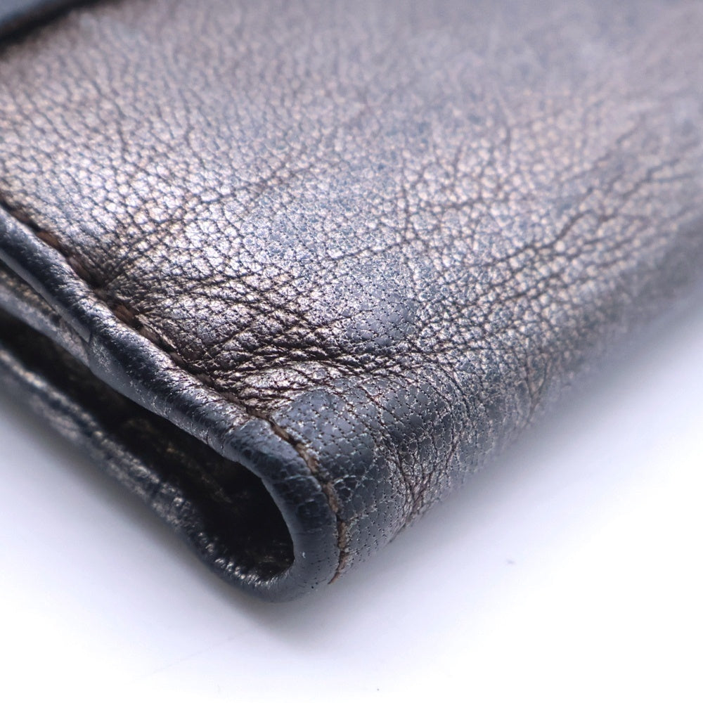 Salvatore Ferragamo(サルヴァトーレ フェラガモ) メタリック スタッズ ロゴ 二つ折り 財布 ウォレット ブラウン