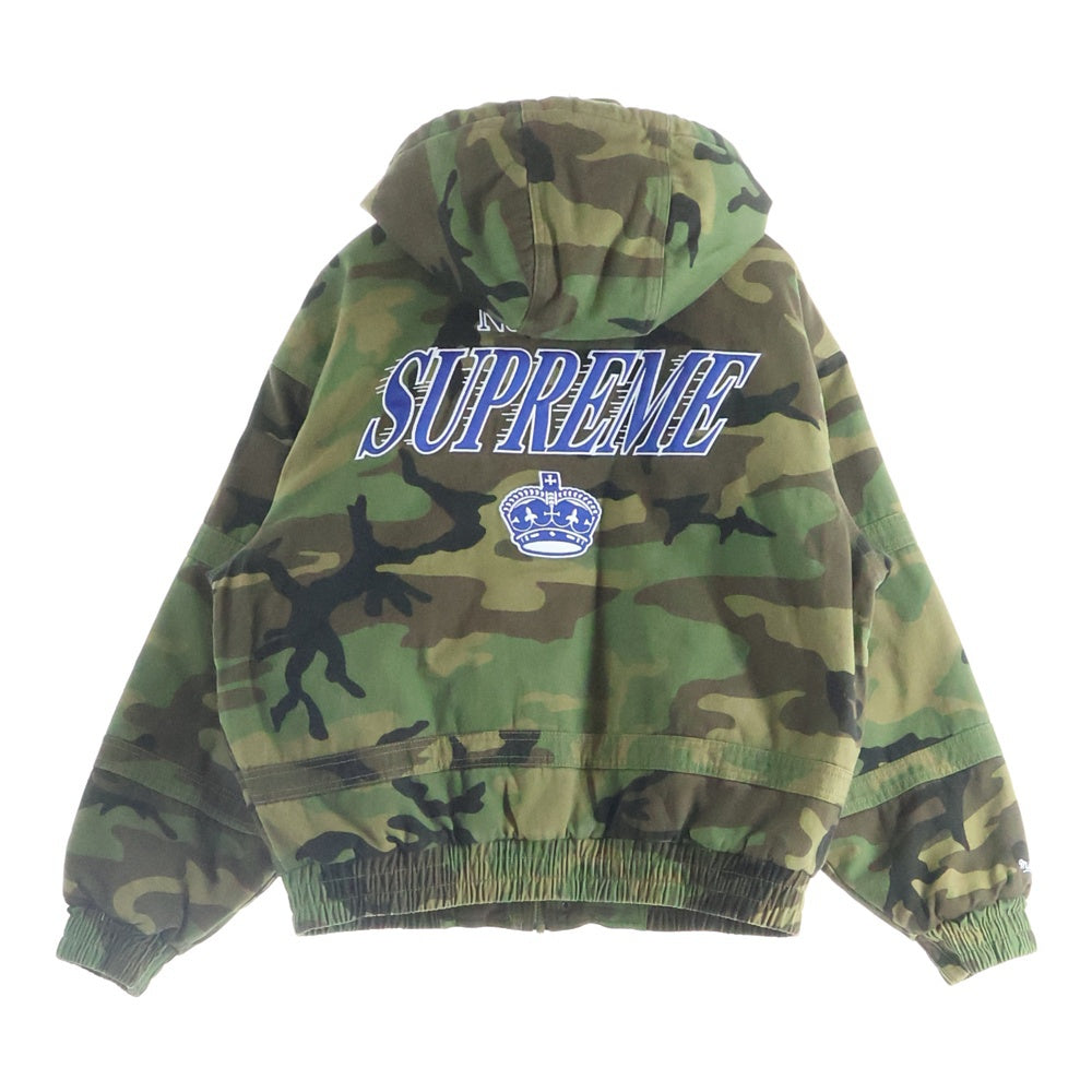 SUPREME(シュプリーム) 24AW ×Mitchell & Ness Twill Stadium Jacket ミッチェル&ネス ツイルスタジアムジャケット カモフラ グリーン/ブラウン