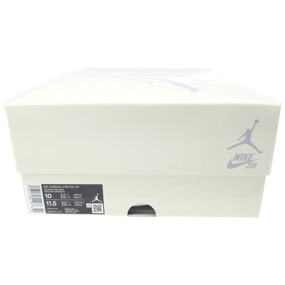 NIKE(ナイキ) AIR JORDAN 4 RETRO SP PINE GREEN エアジョーダン4 レトロ SP パイングリーン ハイカットスニーカー ホワイト/グリーン UK9/28.0cm DR5415-103
