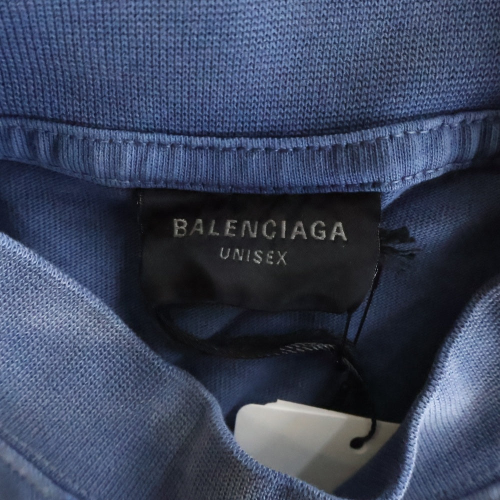 BALENCIAGA(バレンシアガ) 24SS PARIS MOON Oversized Tee ヴィンテージ加工 パリスムーン 半袖Tシャツ グランジブルー 739028 TQV01