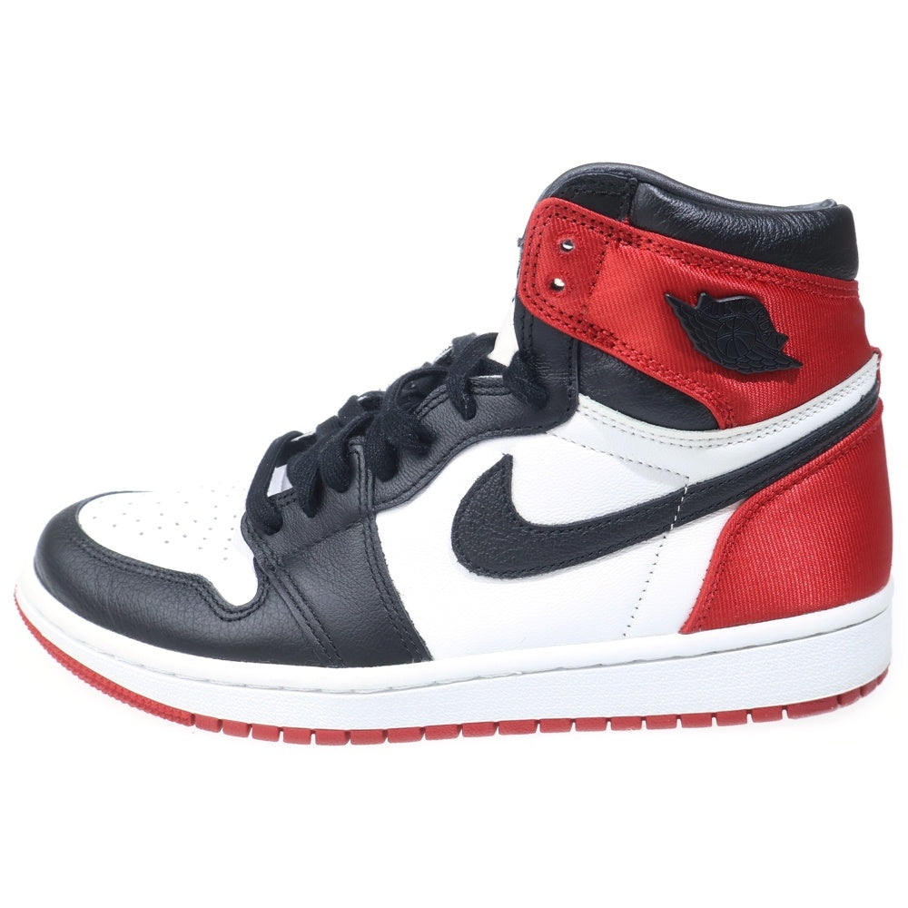 NIKE(ナイキ) WMNS AIR JORDAN 1 RETRO HIGH SATIN BLACK TOE CD0461-016 ウィメンズ エアジョーダン1 サテンブラックトゥ ハイカットスニーカー US W8.5/25.5cm レディース