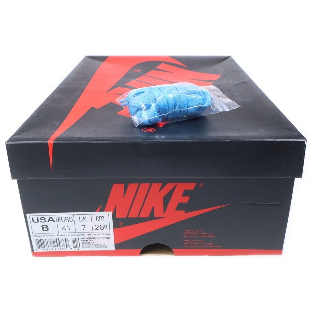 NIKE(ナイキ) AIR JORDAN1 RETRO HIGH UNC 555088-117 ジョーダン1 ノースカロライナ ハイカットスニーカー ライトブルー/ホワイト US8/26cm