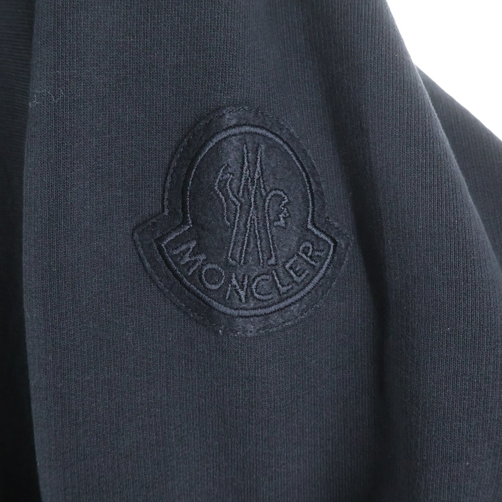 MONCLER(モンクレール) GENIUS MAGLIA CON CAPPUCCIO 裏起毛ロゴワッペン スウェットプルオーバーパーカー フーディ ブラック G20928G00006