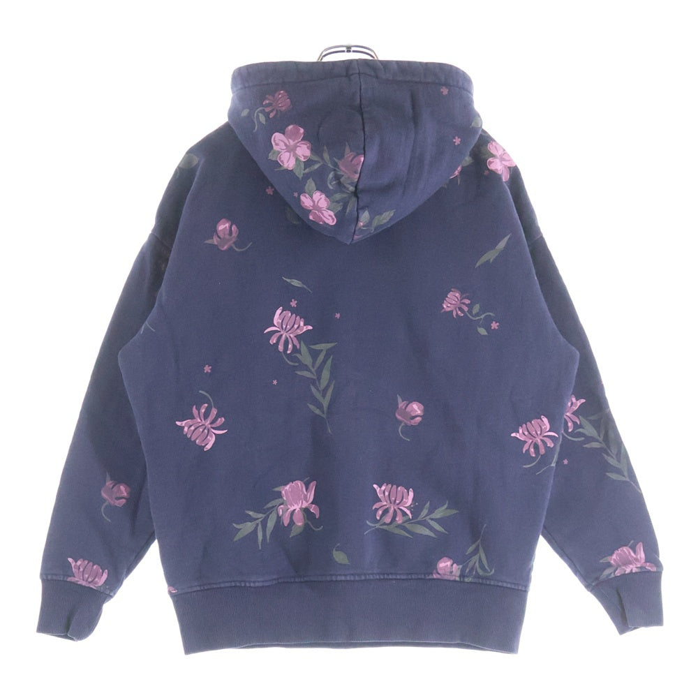 KITH(キス) 19AW Rose Frowers parker ローズフラワー柄 ボックスロゴ プルオーバーフーディーパーカー ネイビー