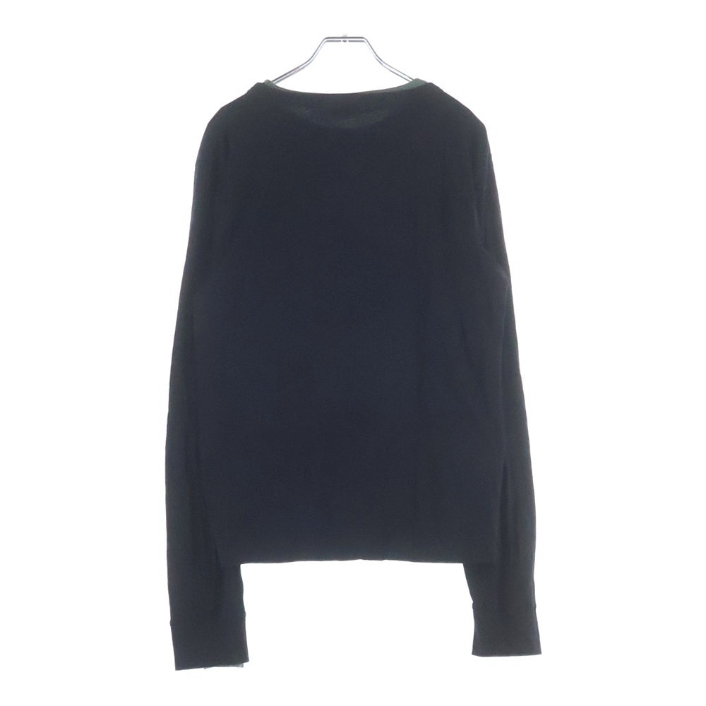 DRIES VAN NOTEN(ドリスヴァンノッテン) レイヤードロングスリーブTシャツ 長袖 カットソー コットン ブラック/グリーン