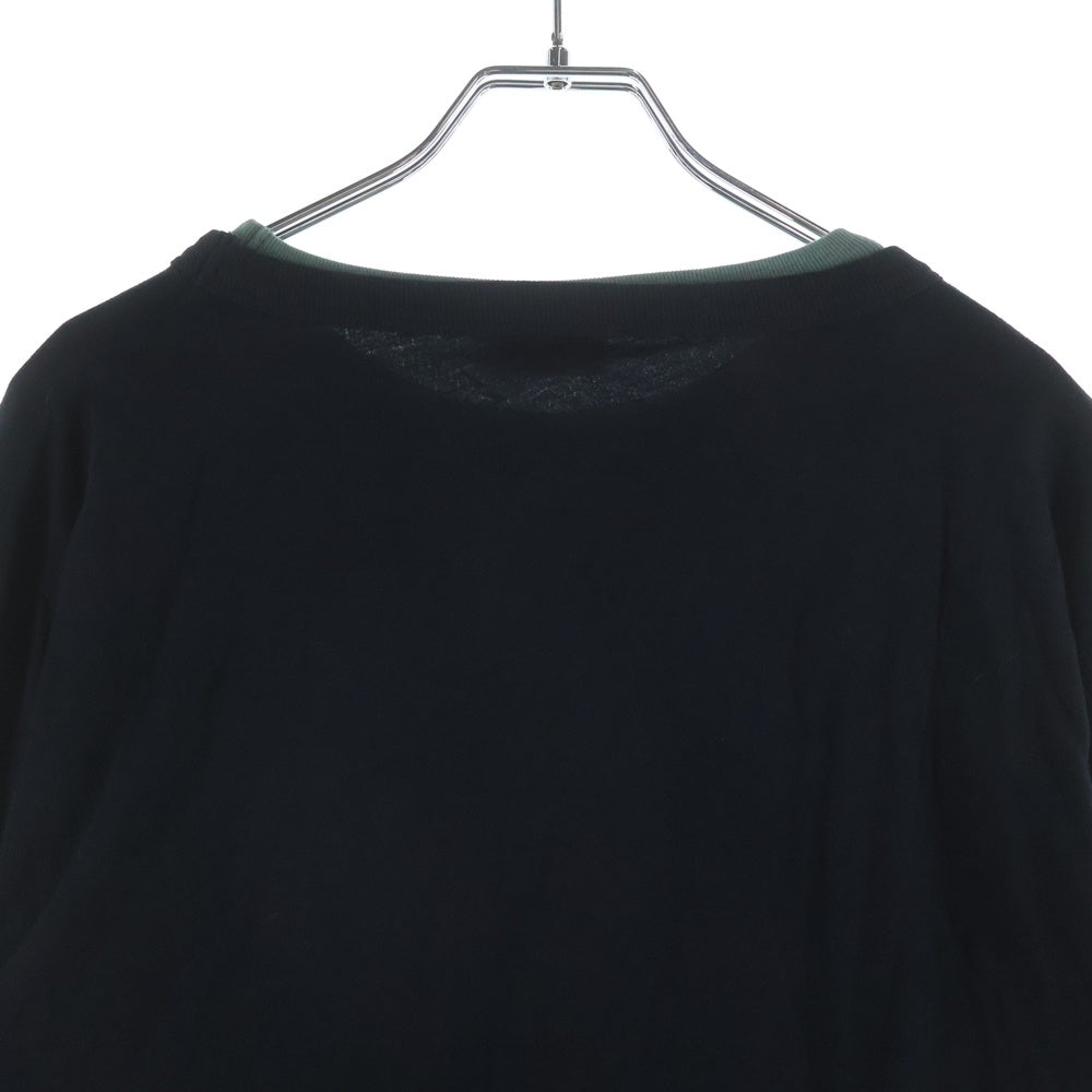DRIES VAN NOTEN(ドリスヴァンノッテン) レイヤードロングスリーブTシャツ 長袖 カットソー コットン ブラック/グリーン